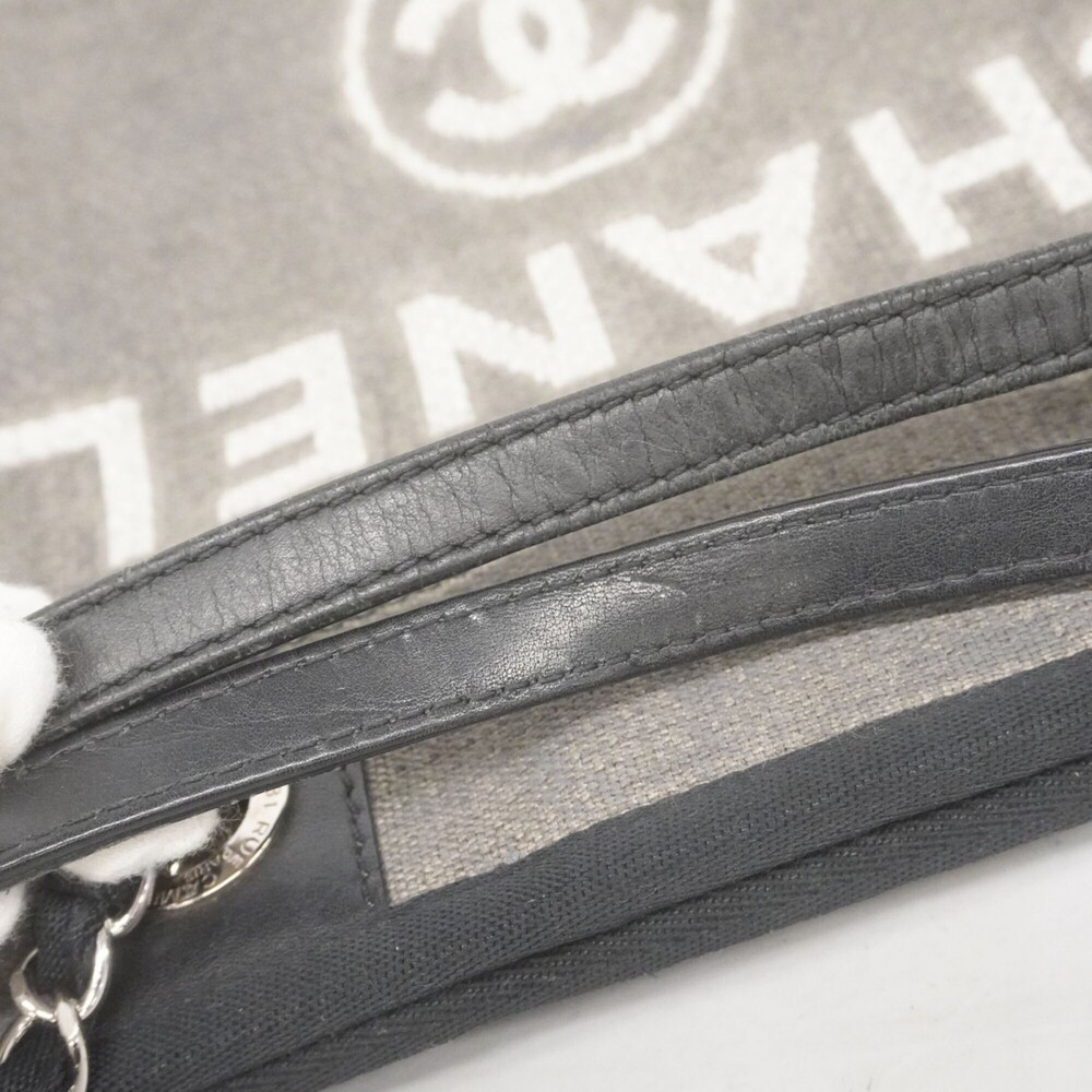 CHANEL Black Canvas Deauville Tote Bag - Picture 9 of 16